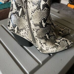 Faux Snakeskin Ankle Boots